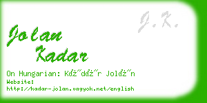 jolan kadar business card